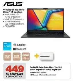 HiFi Corp ASUS Vivobook Go Intel Core i3 Laptop offer