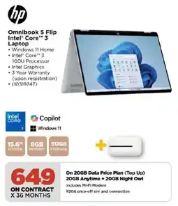 HiFi Corp HP Omnibook 5 Flip Intel Core 3 Laptop offer