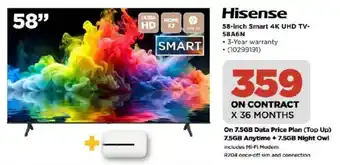 Hisense 58-inch Smart 4K UHD TV- 58A6N
