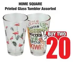 Boxer Superstores HOME SQUARE Printed Glass Tumbler Assorted offer