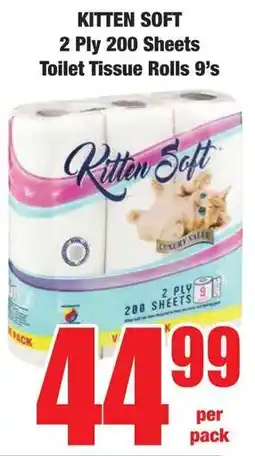 Boxer Superstores KITTEN SOFT 2 Ply 200 Sheets Toilet Tissue Rolls offer
