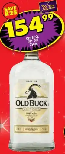 Shoprite Liquor Old buck dry gin offer
