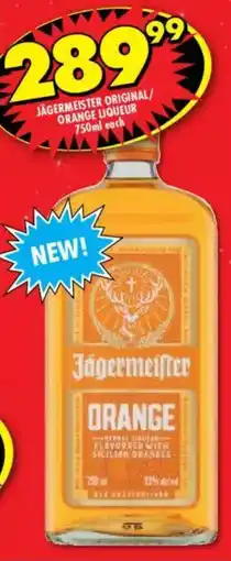 Shoprite Liquor Jägermeister original/ orange liqueur offer