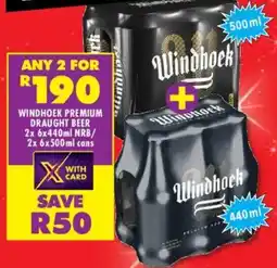 Shoprite Liquor Windhoek premium draught beer nrb/ cans offer
