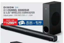 Cash Crusaders Dixon 2.1-channel soundbar & 5.25" wireless subwoofer offer