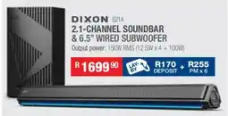 Cash Crusaders Dixon 2.1-channel soundbar & 6.5" wired subwoofer offer