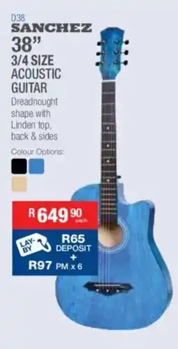 Cash Crusaders Sanchez 38" acoustic guitar offer