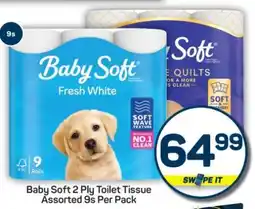 Pick n Pay Baby Soft 2 Ply Toilet Tissue Assorted 9s Per Pack offer