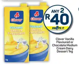 Pick n Pay Clover Vanilla Flavoured or Chocolate Medium Cream Dairy Dessert 1kg offer