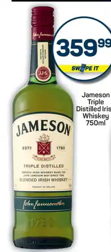 Pick n Pay Jameson Triple Distilled Irish Whiskey 750ml offer