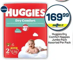 Pick n Pay Huggies Dry Comfort Nappies Jumbo Pack Assorted Per Pack offer