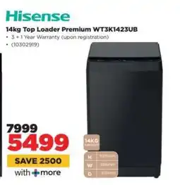 HiFi Corp Hisense 14kg Top Loader Premium WT3K1423UB offer