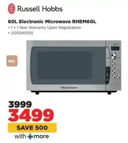 HiFi Corp Russell Hobbs 60L Electronic Microwave RHEM60L offer