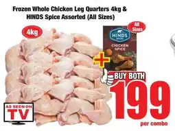 Boxer Frozen Whole Chicken Leg Quarters 4kg & HINDS Spice Assorted (All Sizes) offer