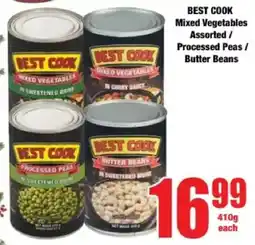 Boxer BEST COOK Mixed Vegetables Assorted/ Processed Peas/ Butter Beans offer