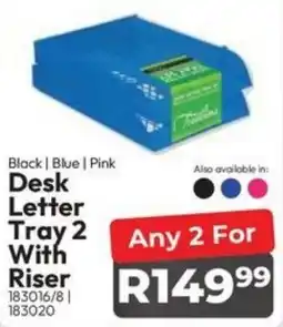 Crazy Plastics Desk Letter Tray 2 With Riser offer