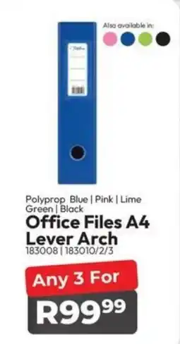 Crazy Plastics Office Files A4 Lever Arch offer