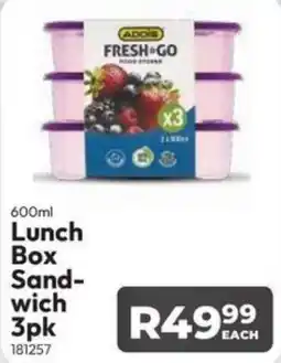 Crazy Plastics Addis Lunch Box Sandwich offer