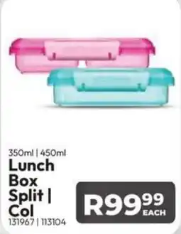 Crazy Plastics Lunch Box Split/ Col offer