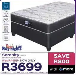 Sleepmasters Cozy Nights Serenity 137cm Double Bed Set offer