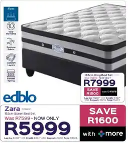 Sleepmasters Edblo Zara 152cm Queen Bed Set offer