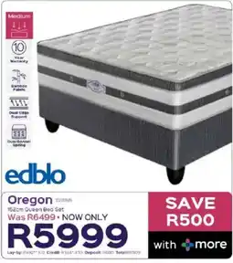 Sleepmasters Edblo Oregon 152cm Queen Bed Set offer