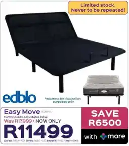 Sleepmasters Edblo Easy Move 152cm Queen Adjustable Base offer