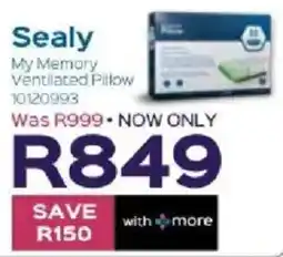Sleepmasters Sealy My Memory Ventilated Pillow offer