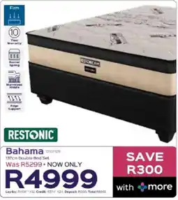 Sleepmasters Restonic Bahama 137cm Double Bed Set offer
