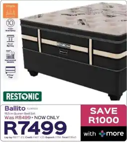 Sleepmasters Restonic Ballito 152cm Queen Bed Set offer