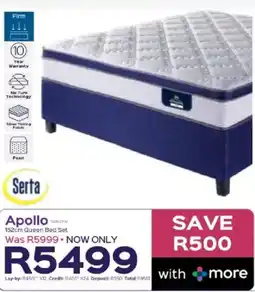 Sleepmasters Serta Apollo 152cm Queen Bed Set offer