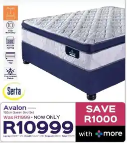 Sleepmasters Serta Avalon 152cm Queen Bed Set offer