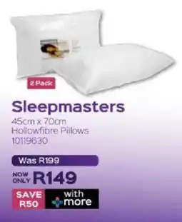 Sleepmasters Sleepmasters Hollowfibre Pillows offer
