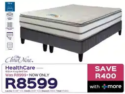 Sleepmasters Cloud Nine HealthCare 183cm King Bed Set offer