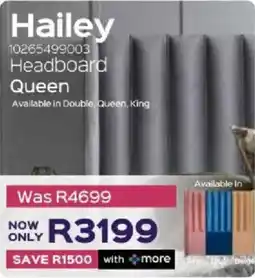 Sleepmasters Steel&Rose Hailey Headboard Queen offer
