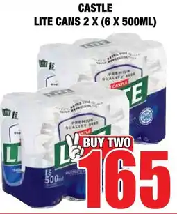 Boxer Liquors Castle lite cans offer