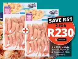 Checkers Hyper uMoja Extra Large Cut & Deveined Pink Prawns offer