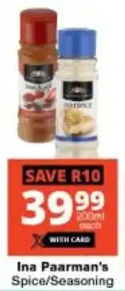 Checkers Hyper Ina Paarman's Spice/ Seasoning offer