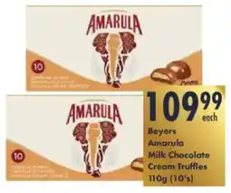 President Hyper Beyers Amarula Milk Chocolate Cream Truffles offer