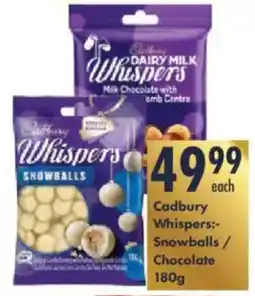 President Hyper Cadbury Whispers Snowballs/ Chocolate offer