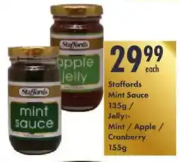 President Hyper Staffords Mint Sauce/ Jelly Mint/ Apple/ Cranberry offer