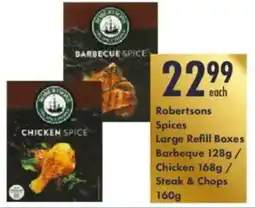 President Hyper Robertsons Spices Large Refill Boxes Barbeque/ Chicken/ Steak & Chops offer