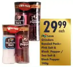 President Hyper I Love Grinders Banded Pack Pink Salt & Black Pepper/ Sea Salt & Black Pepper offer