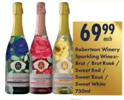 President Hyper Robertson Winery Sparkling Wines Brut/ Brut Rosé/ Sweet Red/ Sweet Rosé/ Sweet White offer