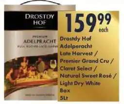 President Hyper Drostdy Hof Adelperacht Late Harvest/ Premier Grand Cru/ Claret Select/ Natural Sweet Rosé/ Light Dry White Box offer