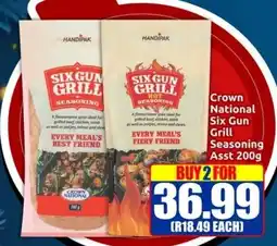 Three Star Cash and Carry Crown National Six Gun Grill Seasoning offer