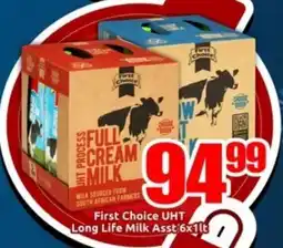Three Star Cash and Carry First Choice UHT Long Life Milk offer