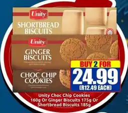 Three Star Cash and Carry Unity Choc Chip Cookies Or Ginger Biscuits Or Shortbread Biscuits offer