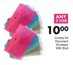 Save Hyper Croxley A4 Document Envelope With Stud offer