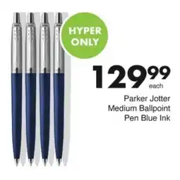 Save Hyper Parker Jotter Medium Ballpoint Pen Blue Ink offer